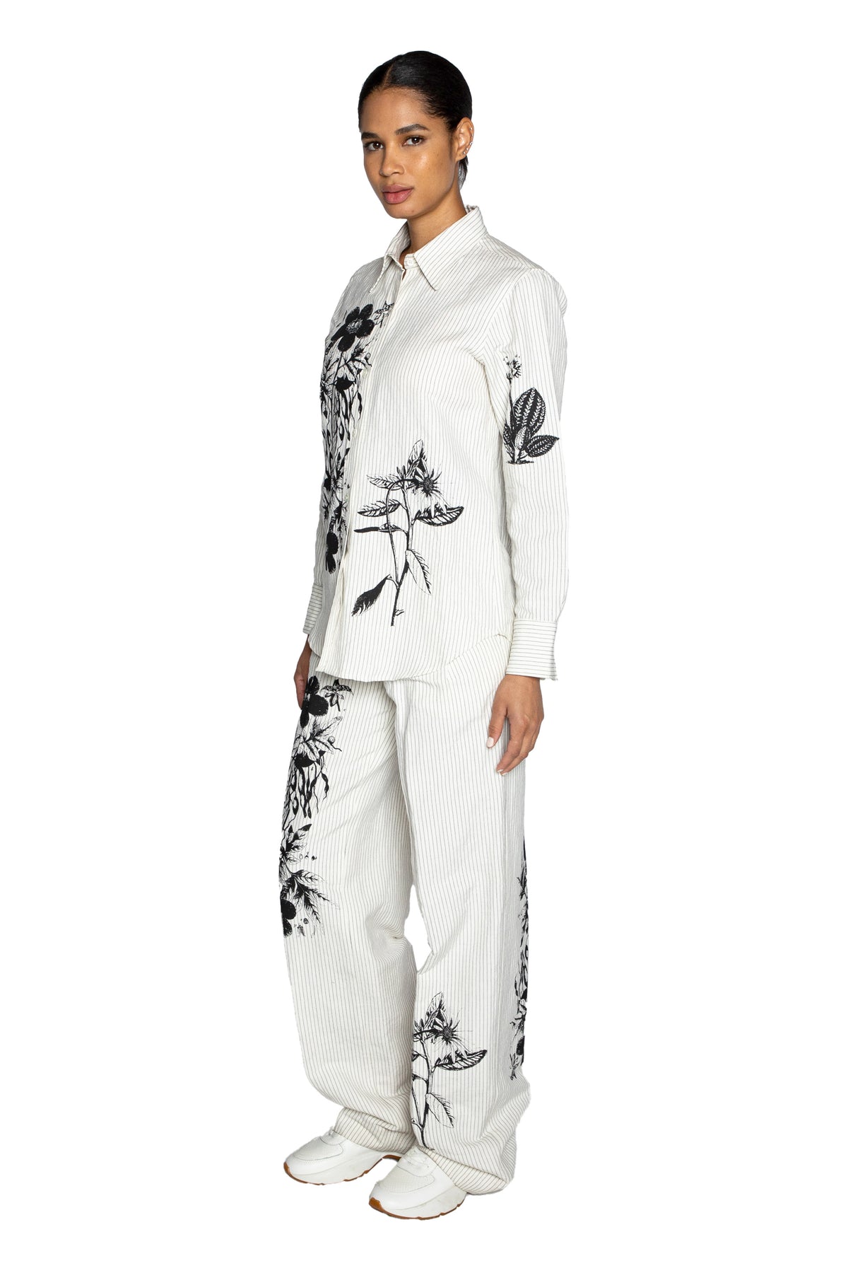'GOTH BOTANICAL' IVORY NEW CLASSIC SHIRT - - Libertine