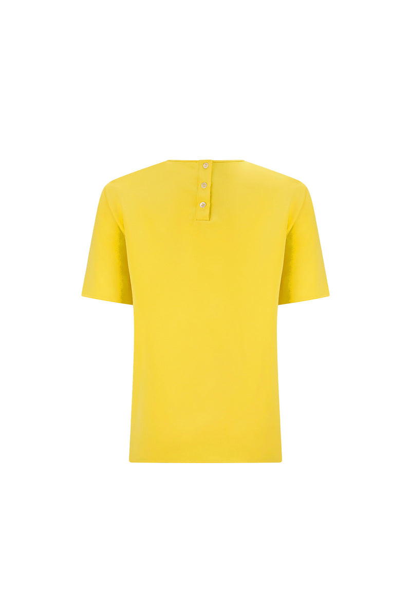 'NANCY LANCASTER YELLOW' SHORT SLEEVE BLOUSE - - Libertine