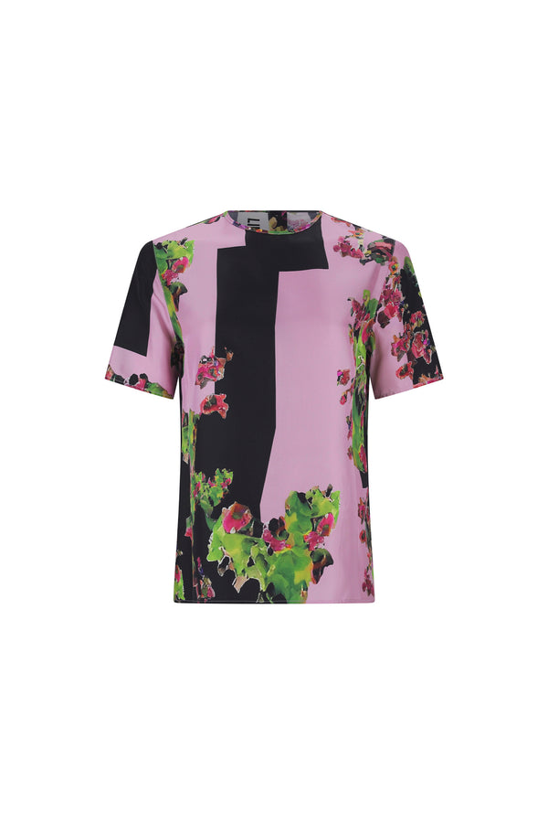'PINK LONDON TERRACE' SHORT SLEEVE BLOUSE - - Libertine