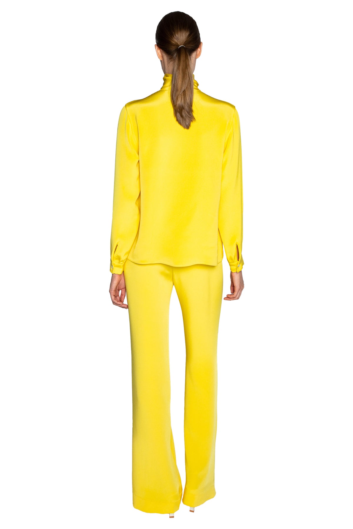 'NANCY LANCASTER YELLOW' SLIM KEITH TIE BLOUSE - - Libertine
