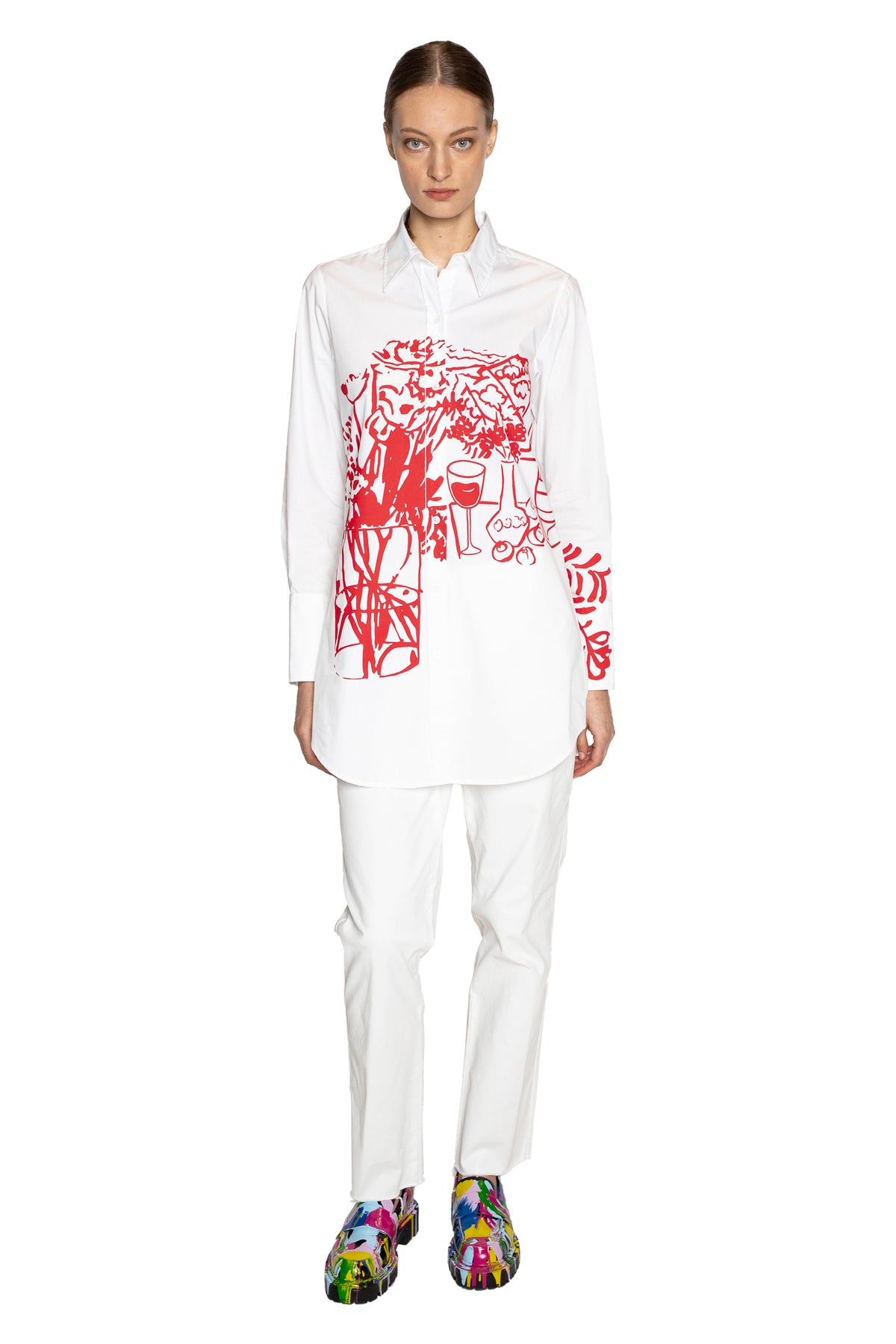 'STILL LIFE SILK SCREEN' LONG CLASSIC SHIRT - - Libertine