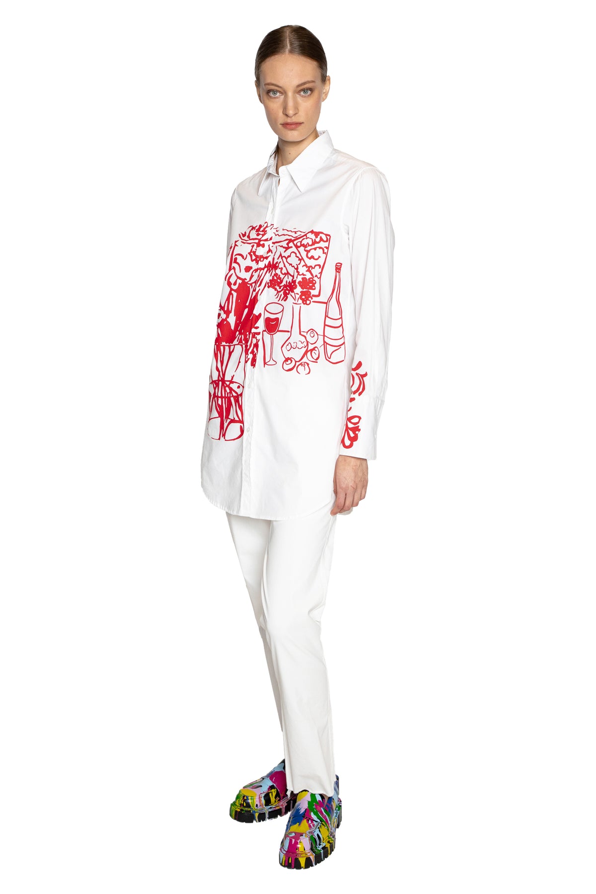 'STILL LIFE SILK SCREEN' LONG CLASSIC SHIRT - - Libertine