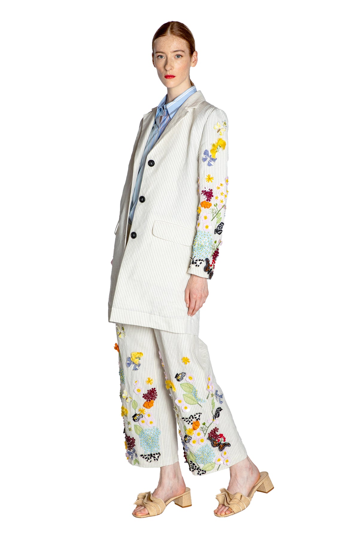 'BUTTERFLY FIELDS' EMBELLISHED WORK COAT - - Libertine