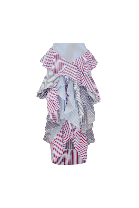'OF EVERY STRIPE' LONG RUFFLE SKIRT - - Libertine - Main image