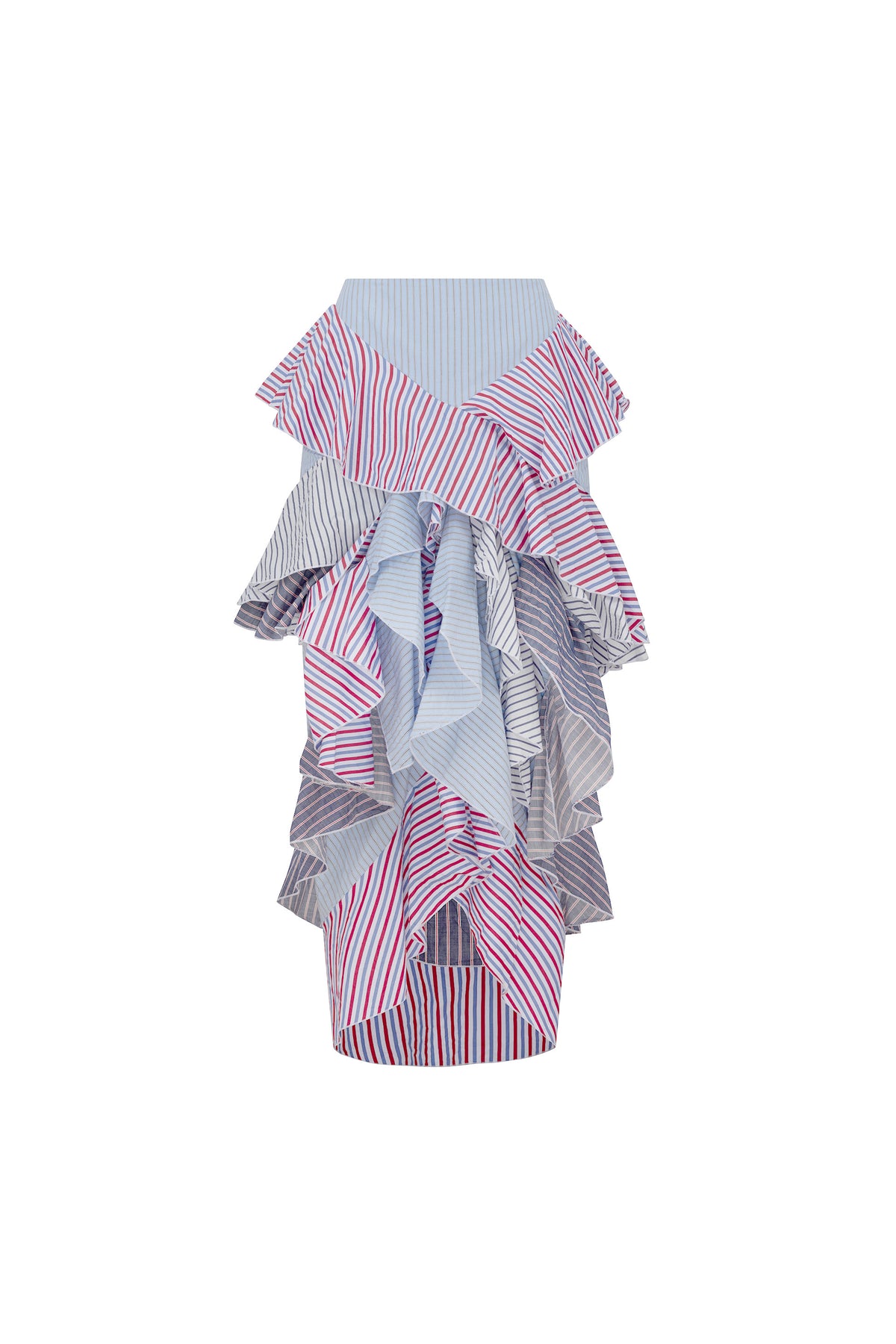 'OF EVERY STRIPE' LONG RUFFLE SKIRT - - Libertine