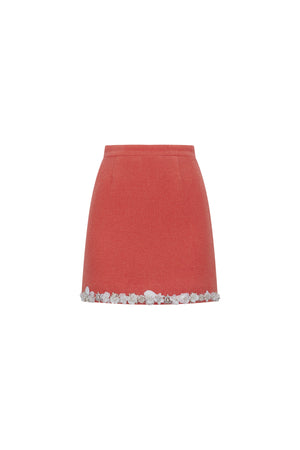 'CORAL BOUCLE' EMBELLISHED MINI SKIRT