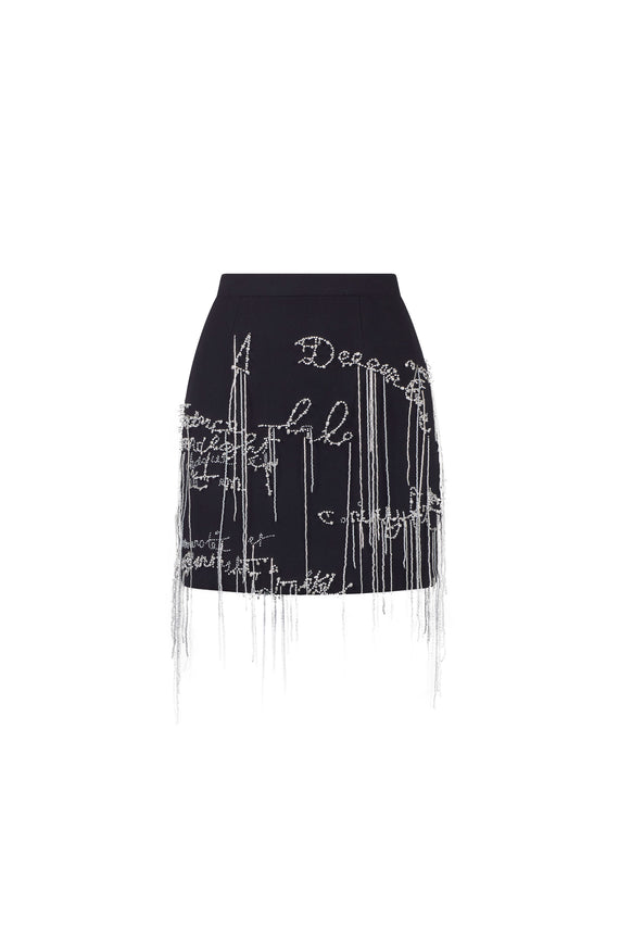 'BODY LANGUAGE' HAND EMBROIDERY MINI SKIRT - - Libertine - Main image