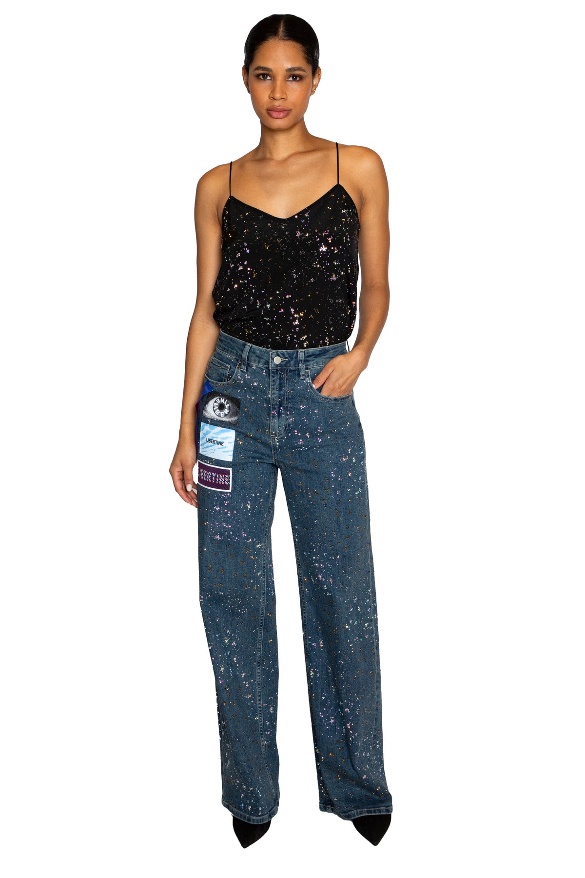 'METEOR SHOWER' BAGGY JEAN WITH LABELS - - Libertine