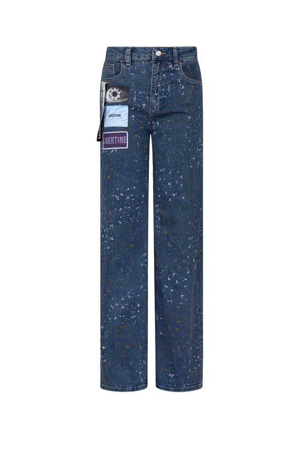 'METEOR SHOWER' BAGGY JEAN WITH LABELS - - Libertine
