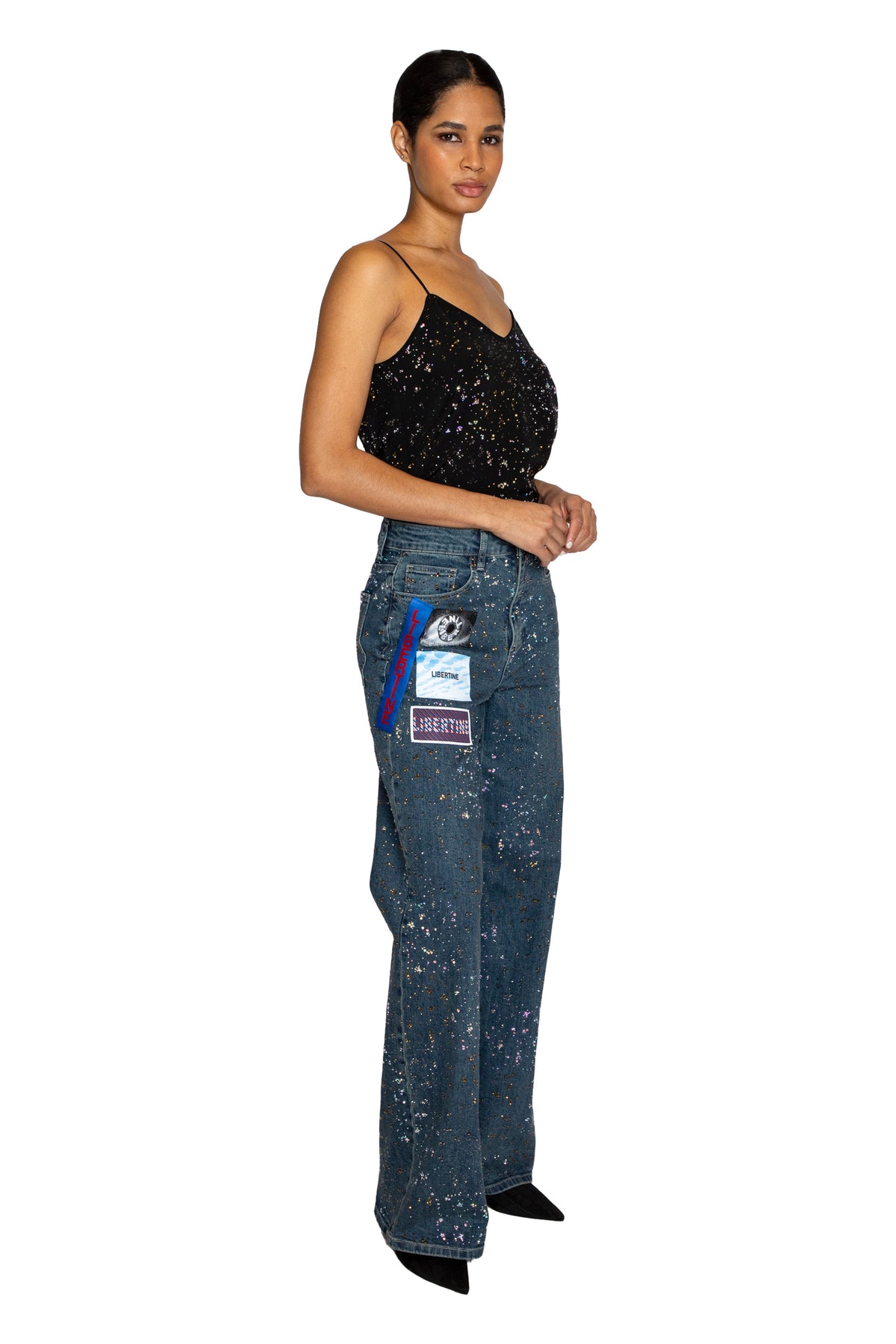 'METEOR SHOWER' BAGGY JEAN WITH LABELS - - Libertine