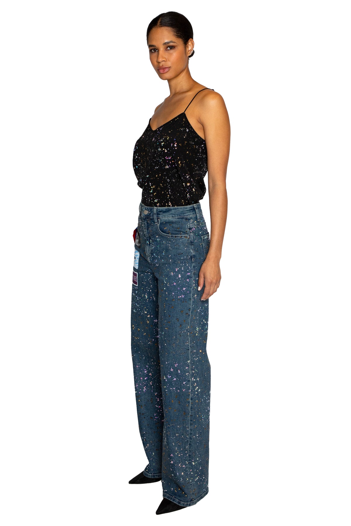 'METEOR SHOWER' BAGGY JEAN WITH LABELS - - Libertine
