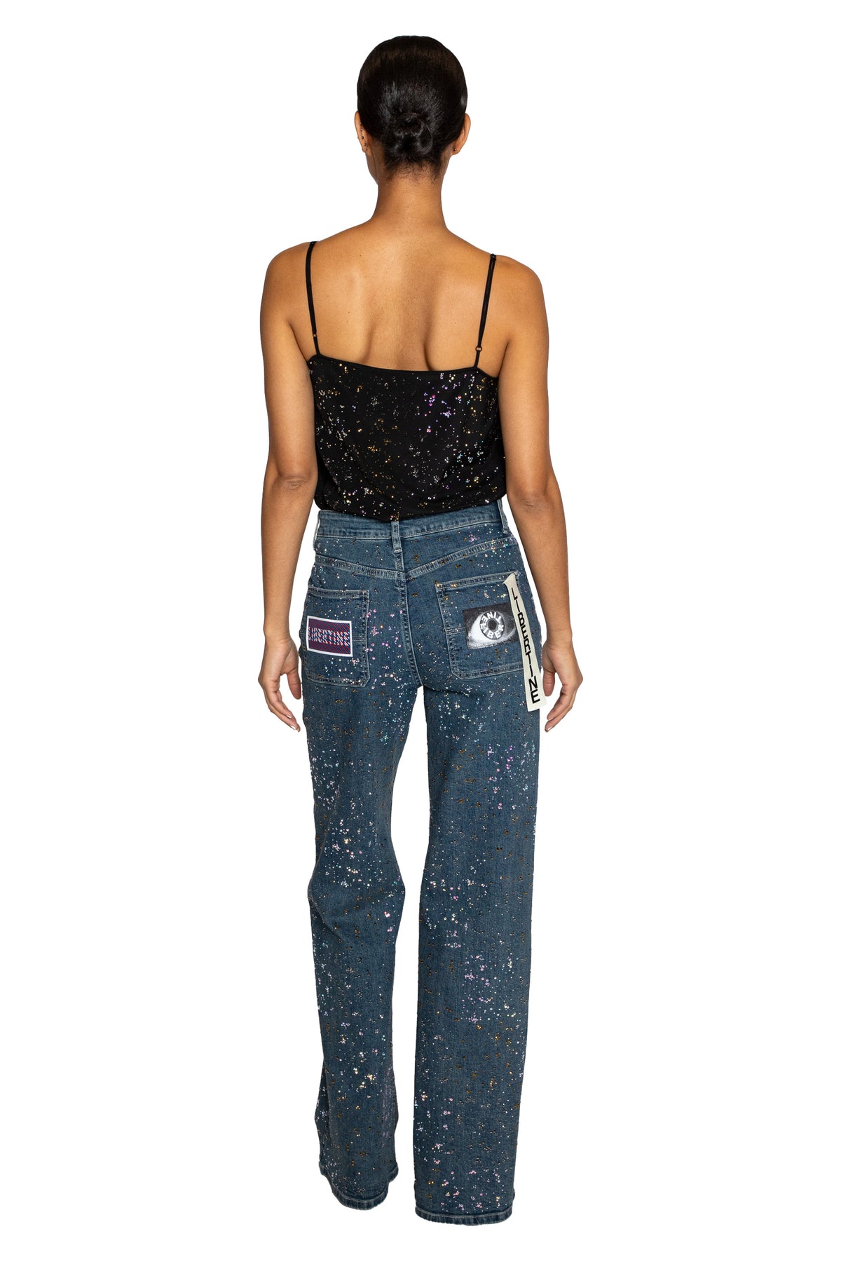 'METEOR SHOWER' BAGGY JEAN WITH BACK LABELS - - Libertine