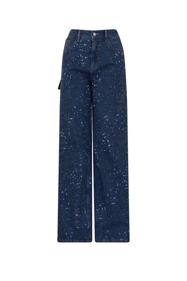 'METEOR SHOWER' BAGGY JEAN WITH BACK LABELS - - Libertine
