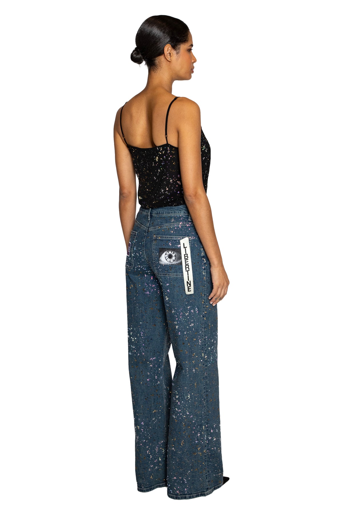 'METEOR SHOWER' BAGGY JEAN WITH BACK LABELS - - Libertine