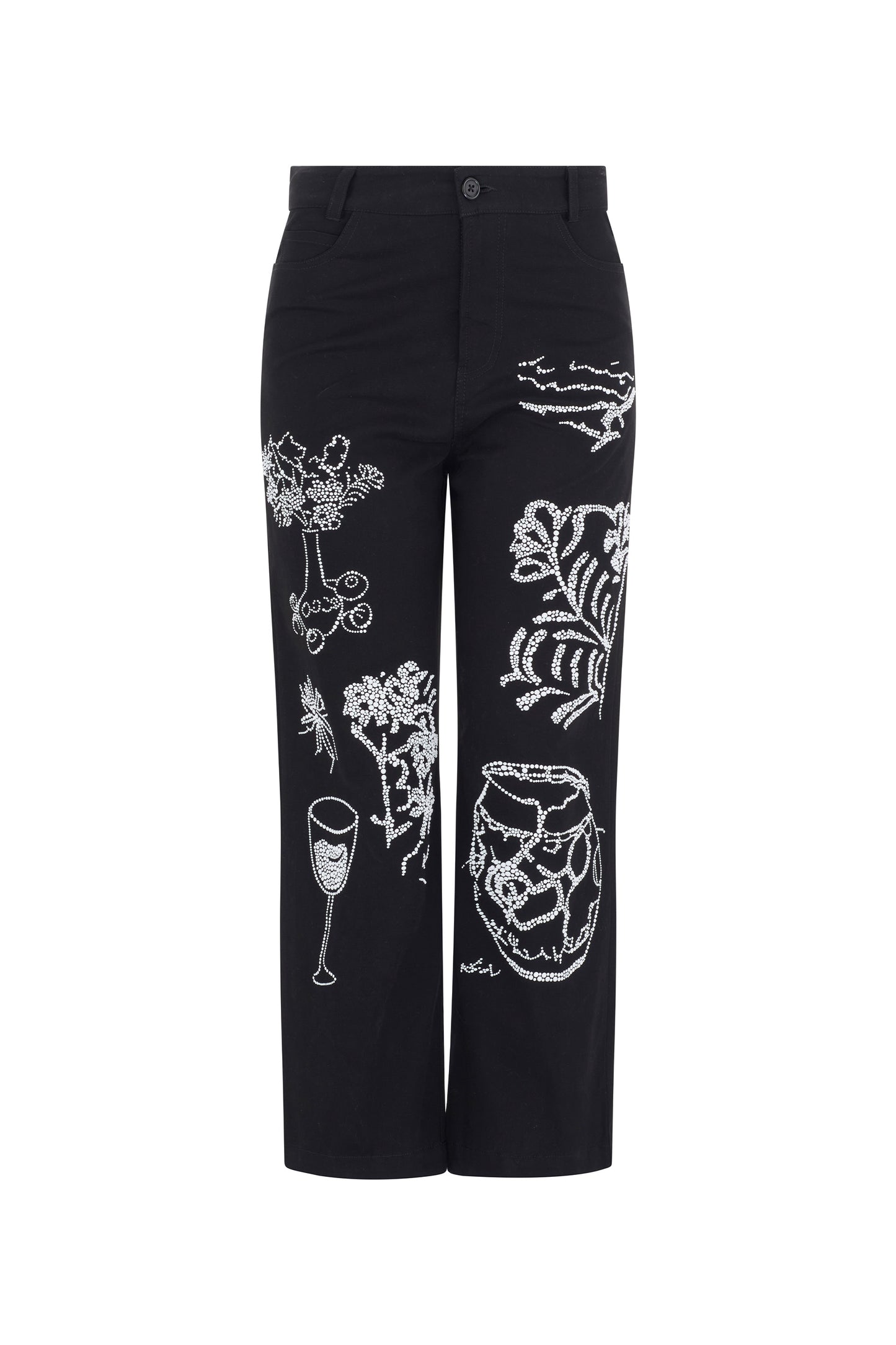 'STILL LIFE CRYSTAL' CROPPED WIDE LEG PANT - - Libertine