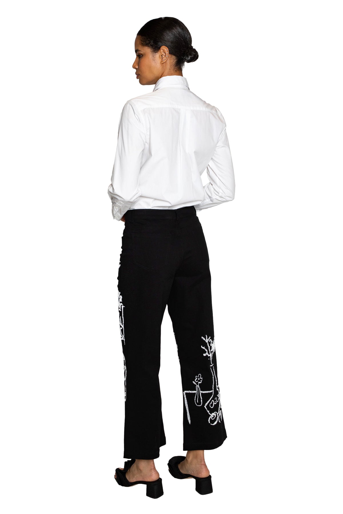 'STILL LIFE CRYSTAL' CROPPED WIDE LEG PANT - - Libertine