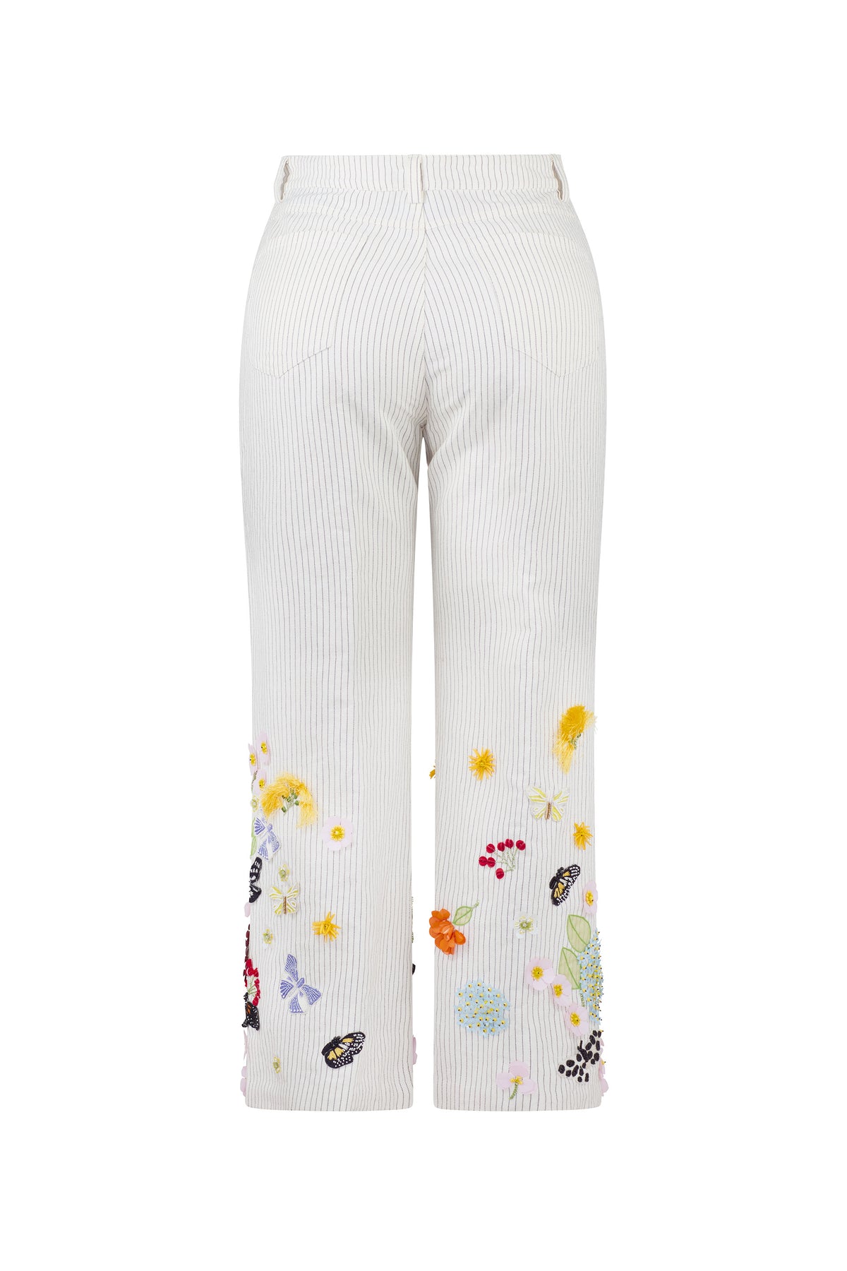 'BUTTERFLY FIELDS' EMBELLISHED CROPPED WIDE LEG PANT - - Libertine