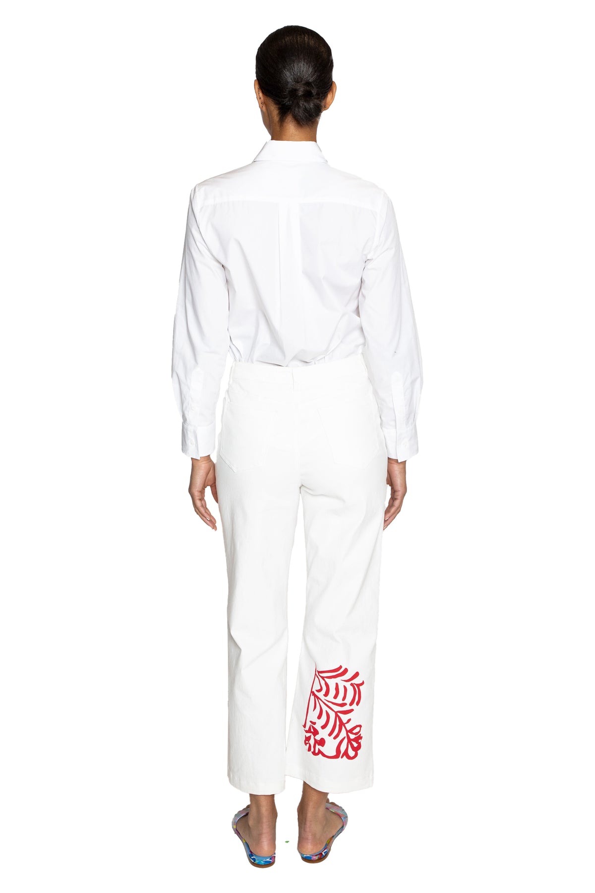 'STILL LIFE SILK SCREEN' CROPPED WIDE LEG PANT - - Libertine