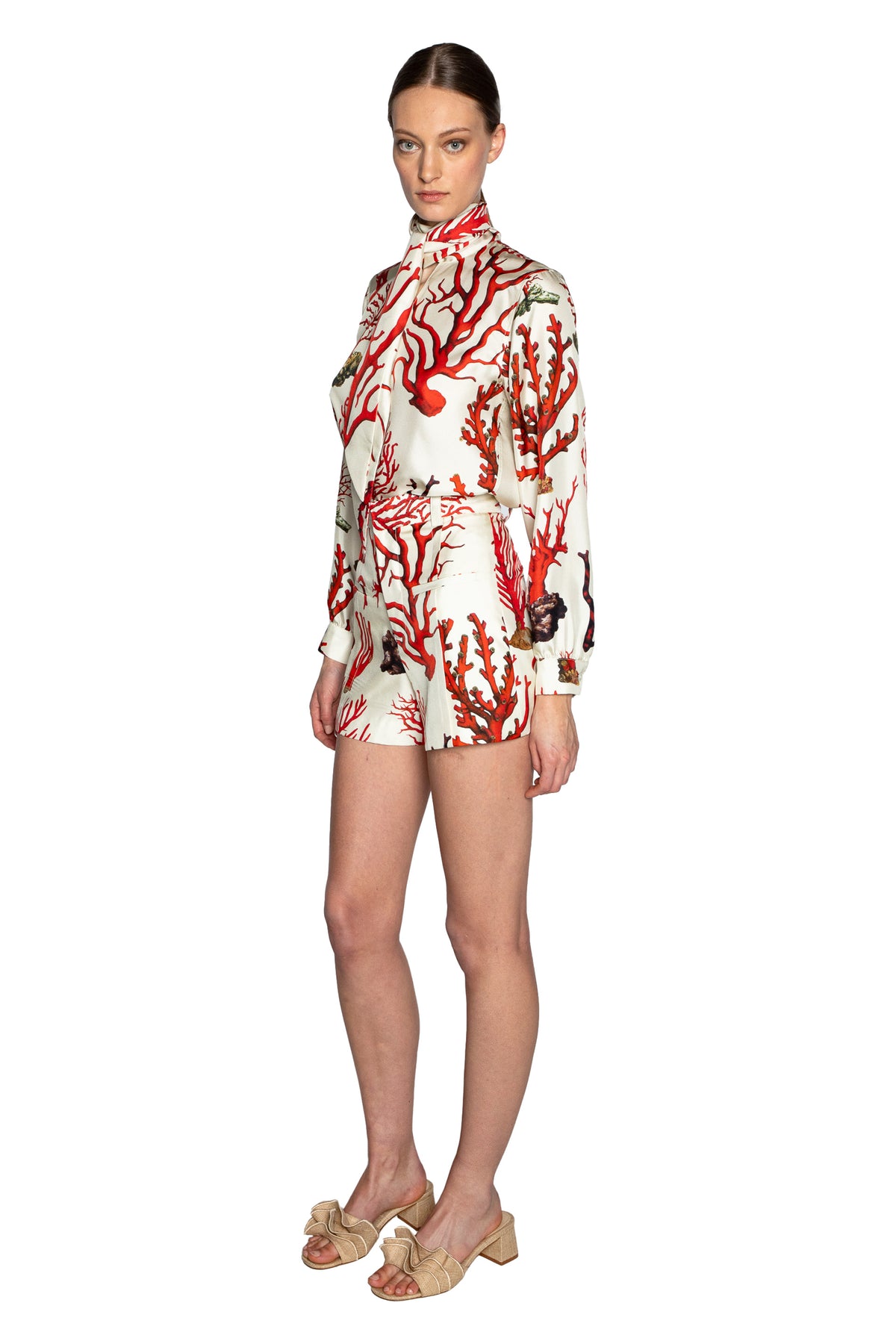 'VENETIAN CORAL' HIGH WAISTED SHORT - - Libertine