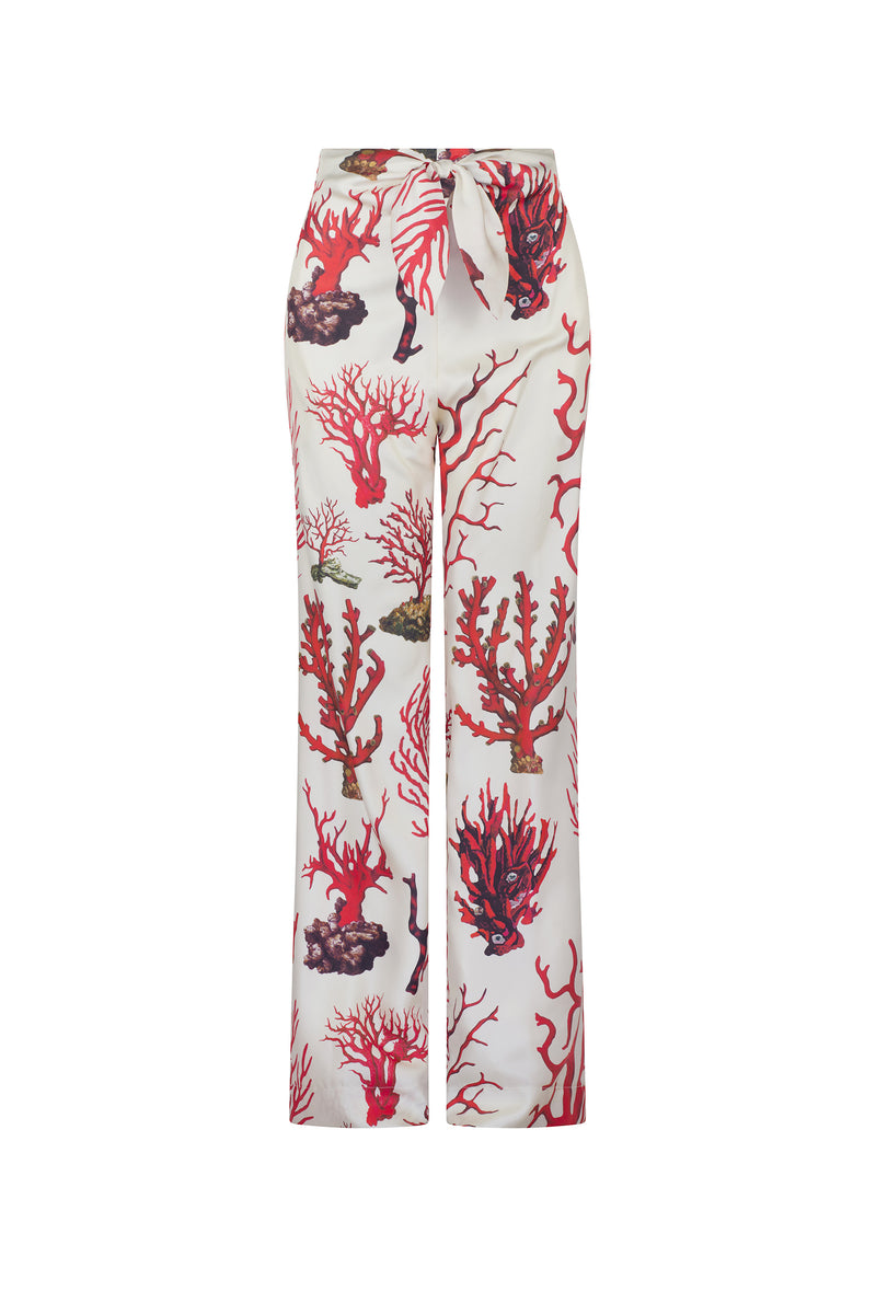 'VENETIAN CORAL' TIE PANT - - Libertine