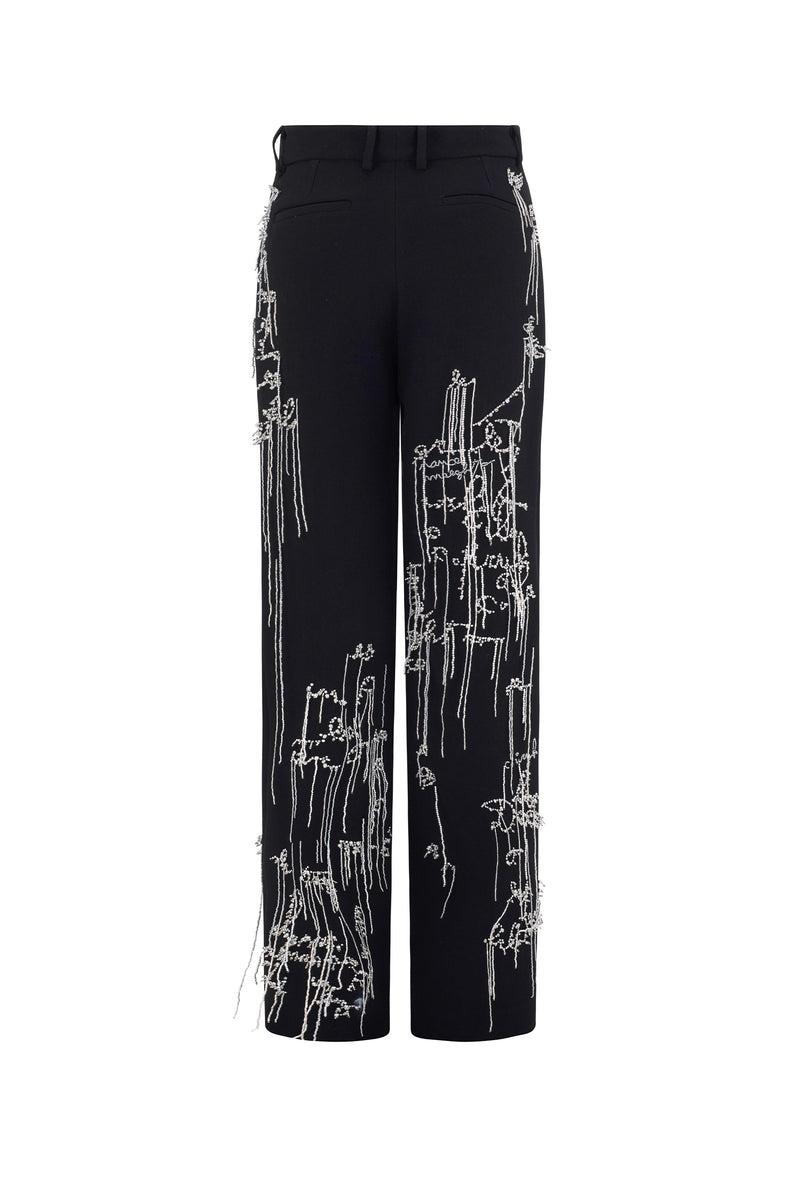 'BODY LANGUAGE' HAND EMBROIDERY BAGGY TROUSER - - Libertine