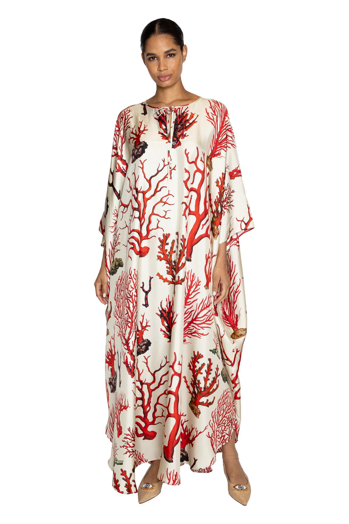'VENETIAN CORAL' EXTREME KAFTAN - - Libertine