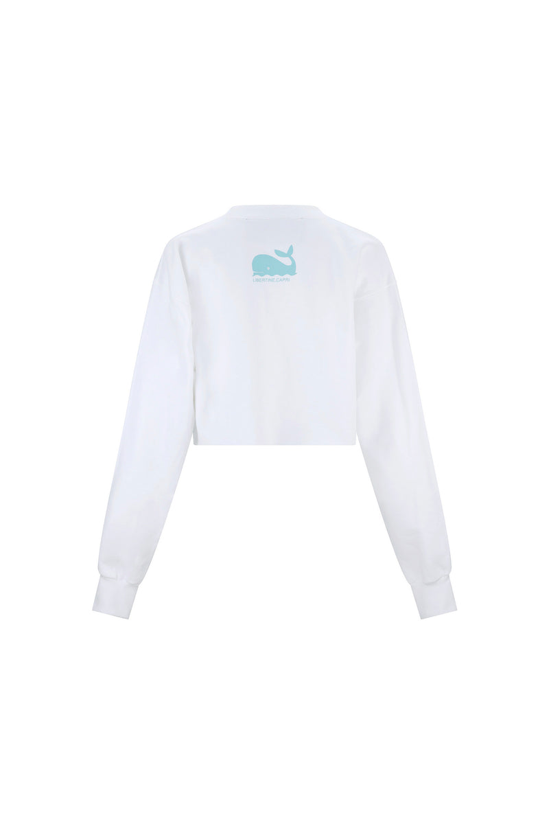 'OTW TO CAPRI' CROPPED CREWNECK SWEATSHIRT - - Libertine