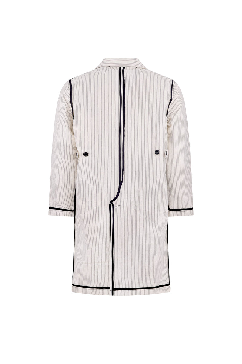 'SUMMER PINSTRIPE' INSIDE OUT LAB COAT -  - Libertine
