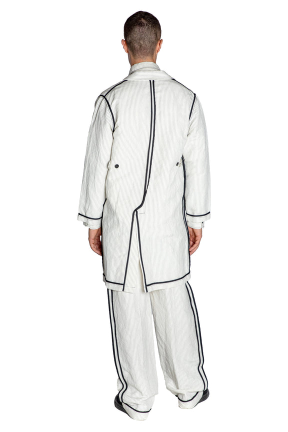 'SUMMER PINSTRIPE' INSIDE OUT LAB COAT - - Libertine