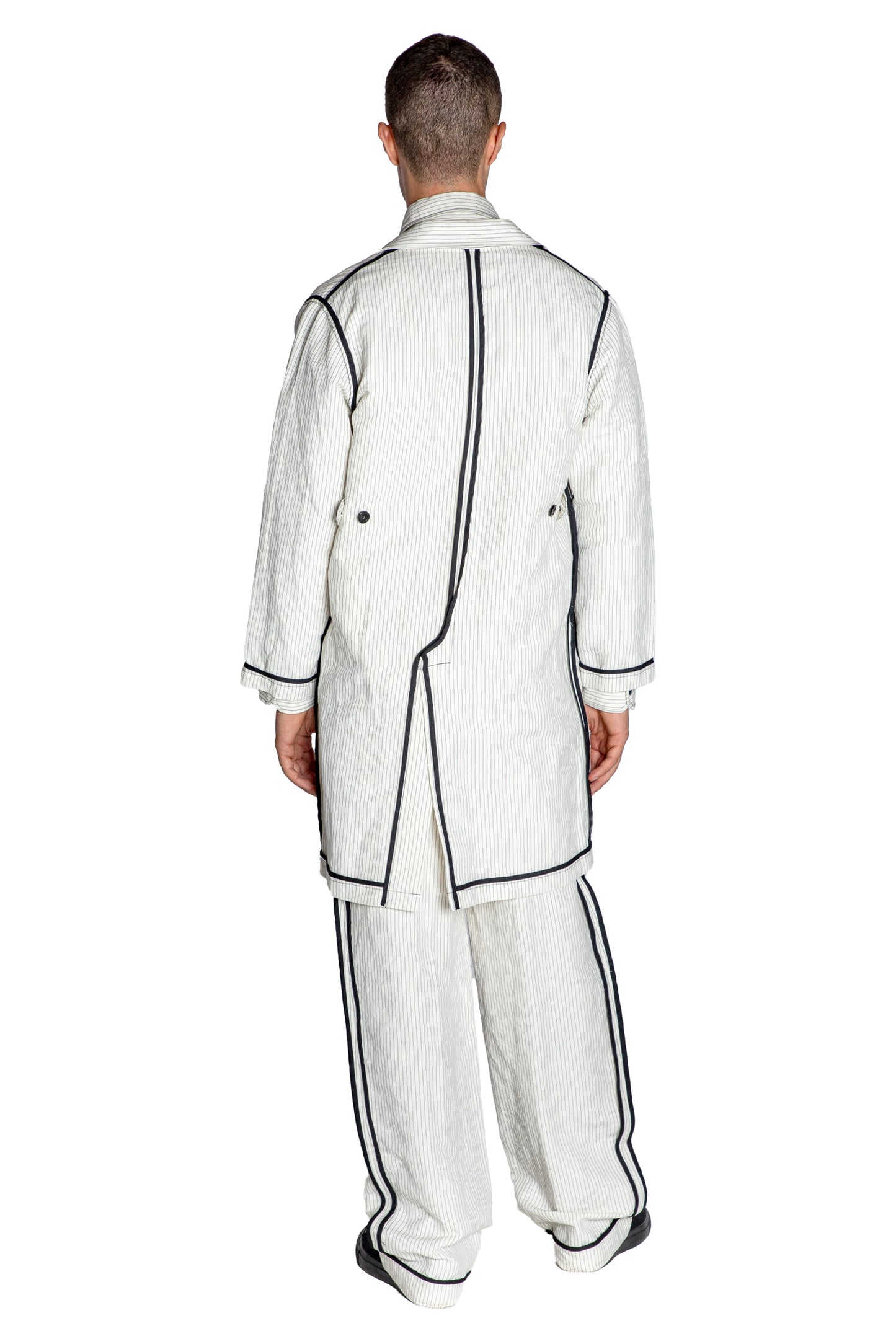'SUMMER PINSTRIPE' INSIDE OUT LAB COAT - - Libertine