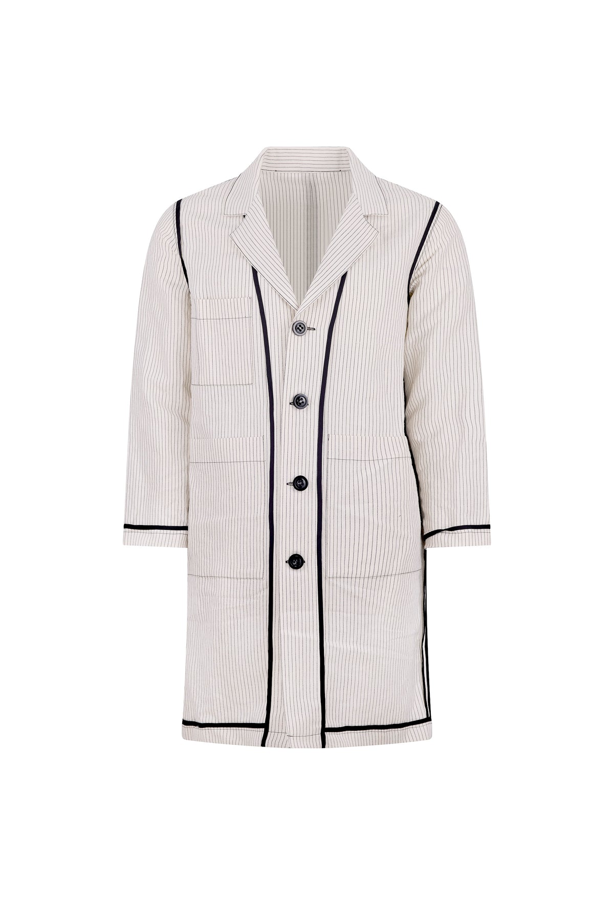 'SUMMER PINSTRIPE' INSIDE OUT LAB COAT -  - Libertine
