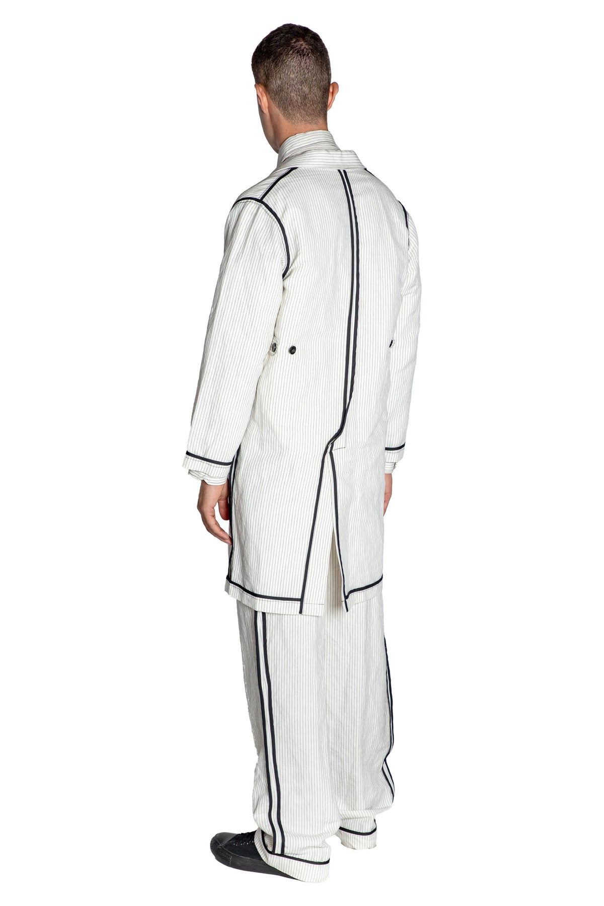 'SUMMER PINSTRIPE' INSIDE OUT LAB COAT - - Libertine
