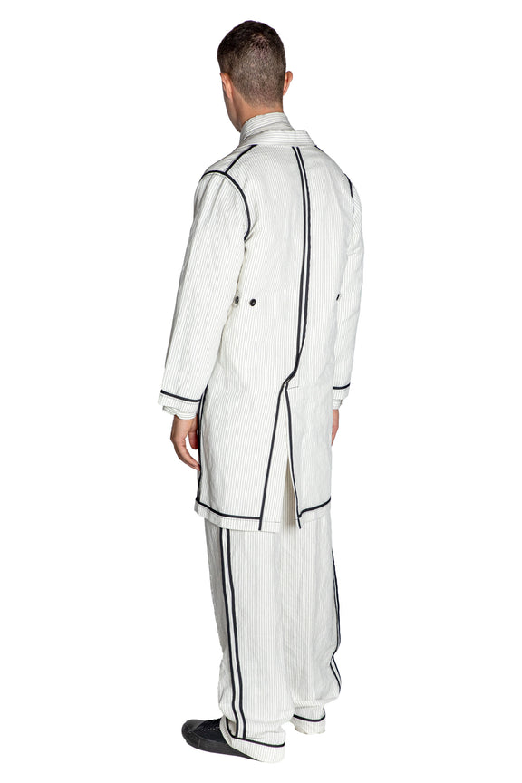 'SUMMER PINSTRIPE' INSIDE OUT LAB COAT - - Libertine