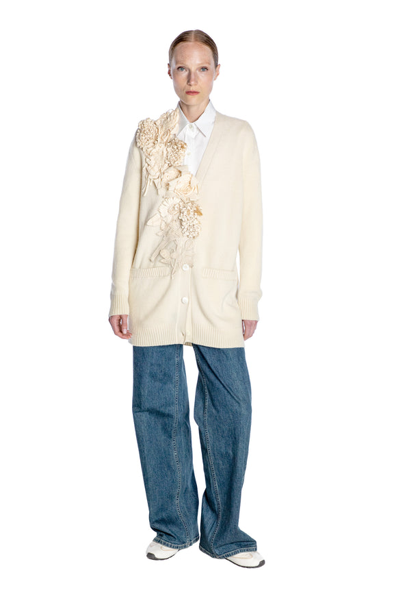'FABRIC FLOWERS' OVERSIZED CARDIGAN - - Libertine