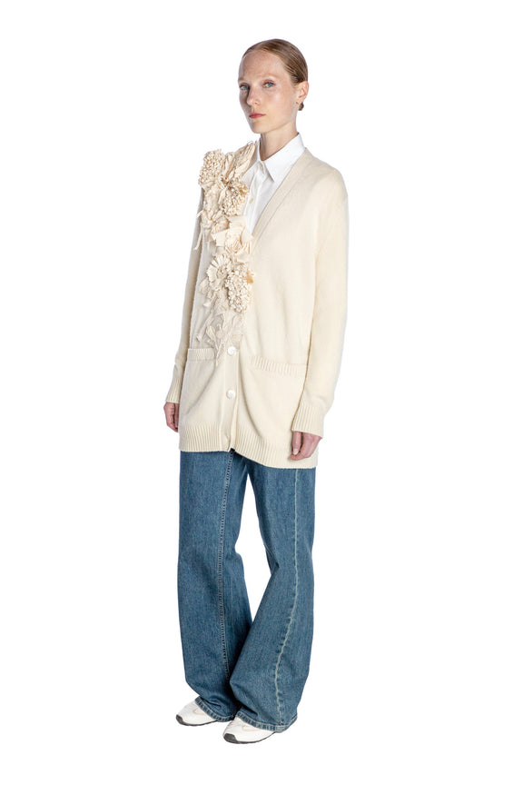 'FABRIC FLOWERS' OVERSIZED CARDIGAN - - Libertine
