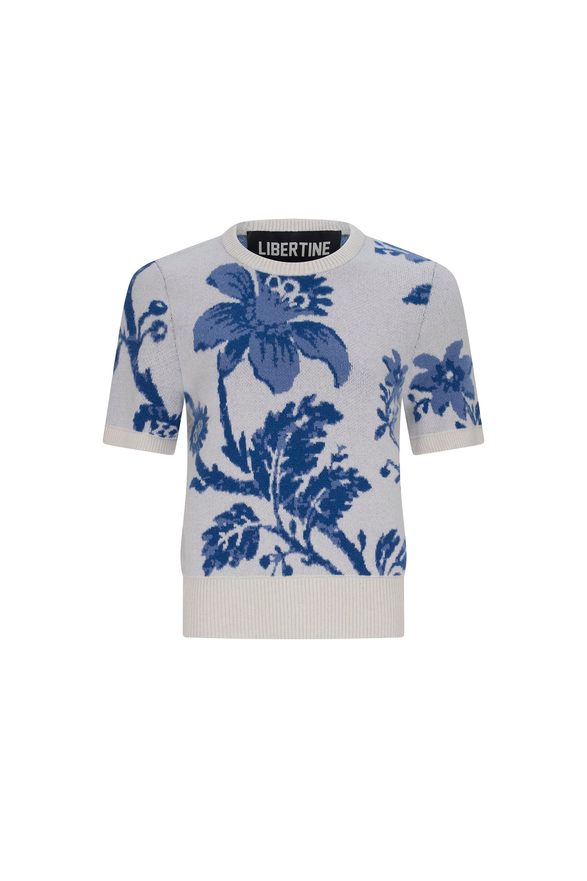 'OVERSIZED BLUE FLORAL' SHORT SLEEVE PULLOVER - - Libertine