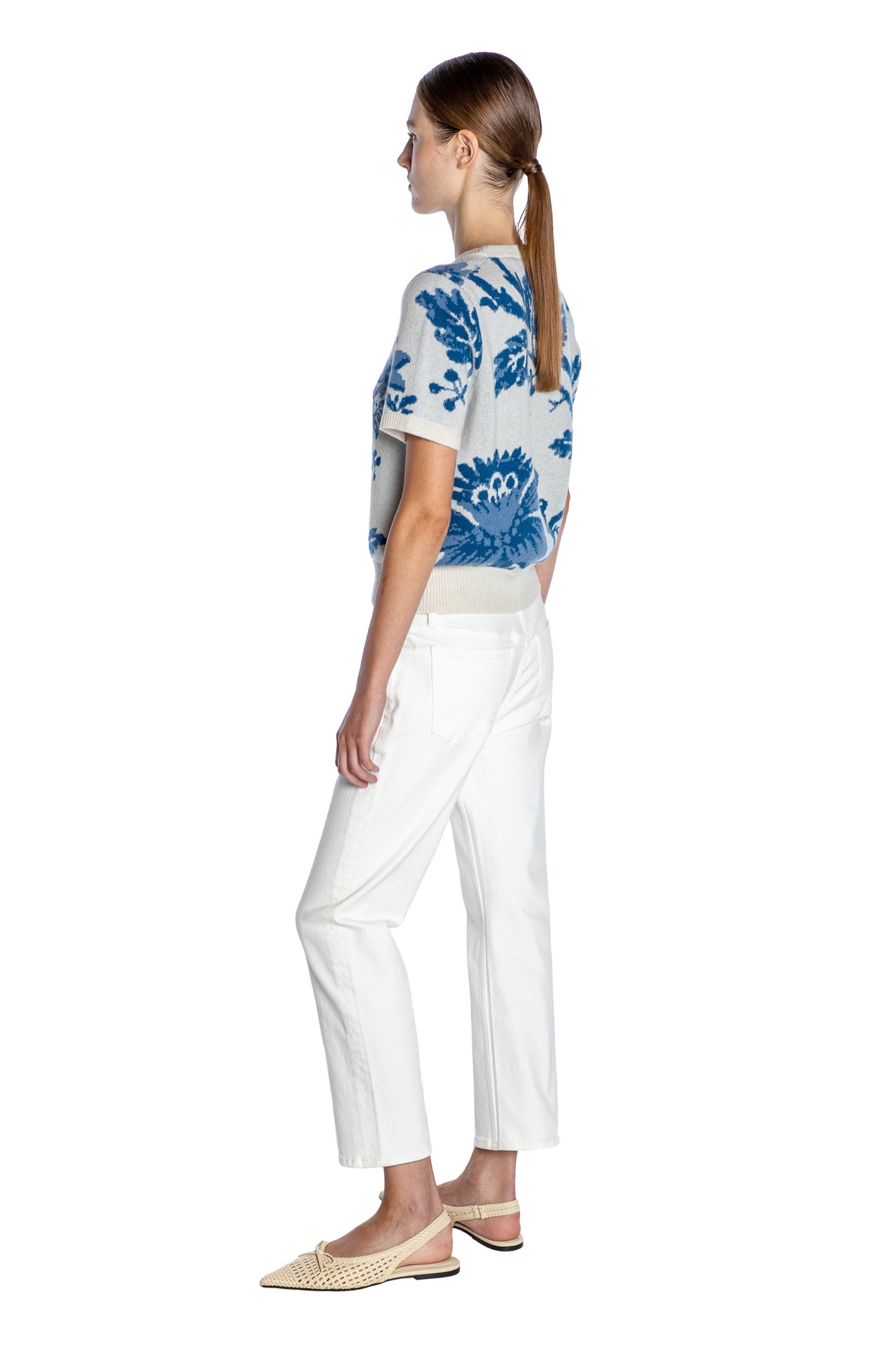 'OVERSIZED BLUE FLORAL' SHORT SLEEVE PULLOVER - - Libertine