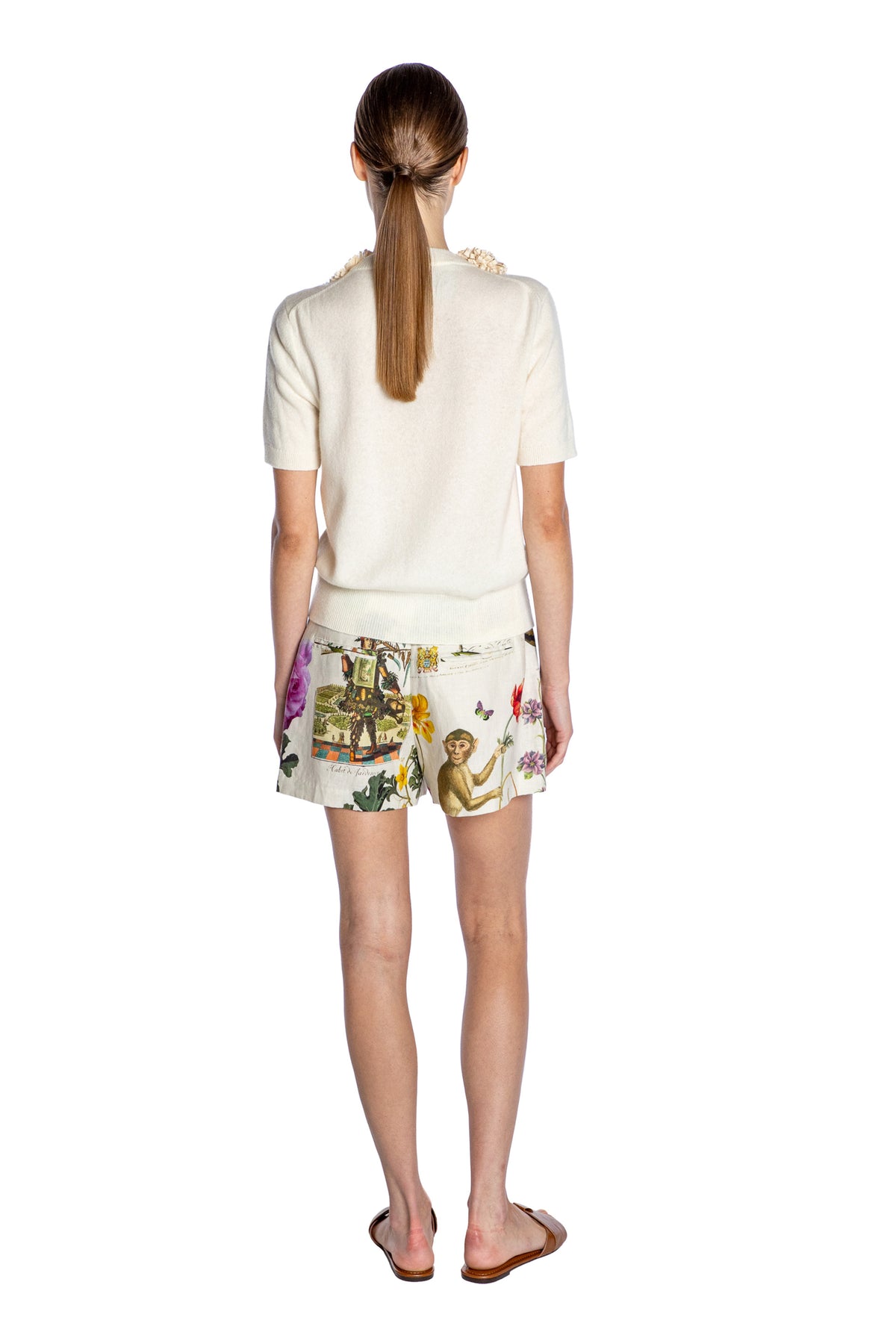 'FABRIC FLOWERS' SHORT SLEEVE PULLOVER - - Libertine