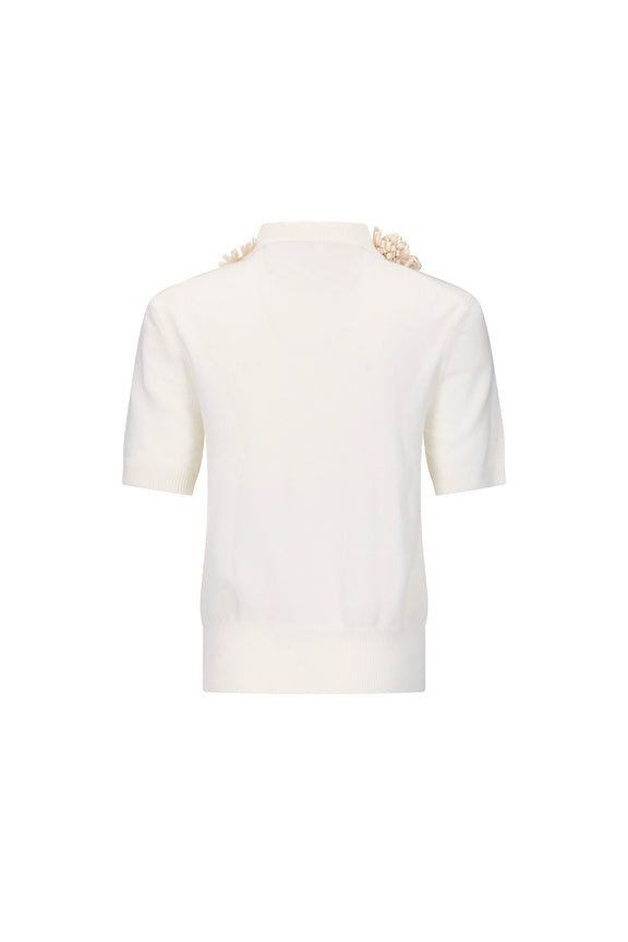 'FABRIC FLOWERS' SHORT SLEEVE PULLOVER - - Libertine