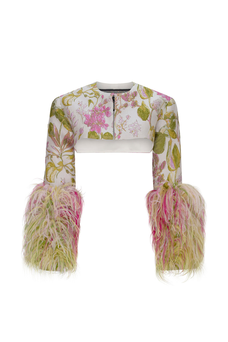 'DIANTHUS' FEATHERED FLY AWAY BOLERO - - Libertine