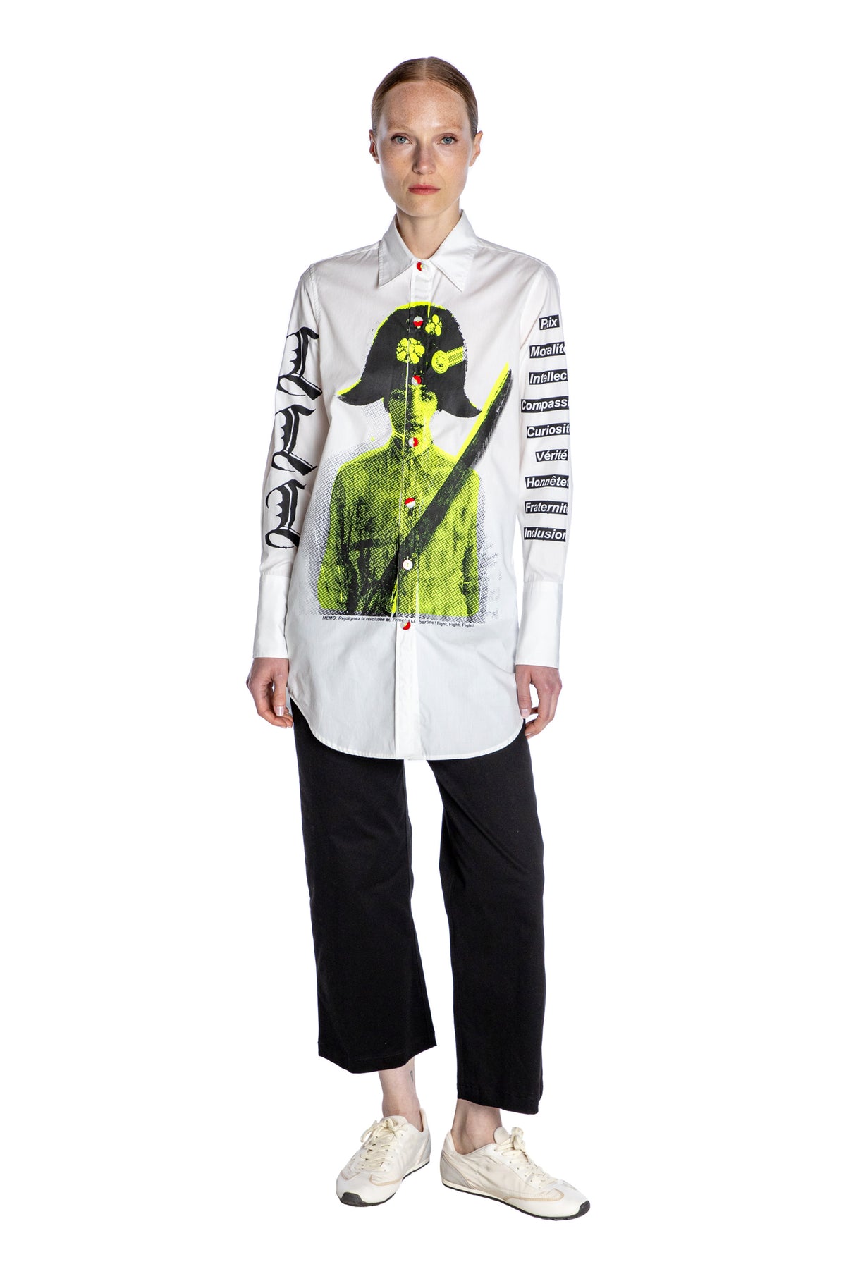 'PAIX SILK SCREEN' LONG CLASSIC SHIRT - - Libertine