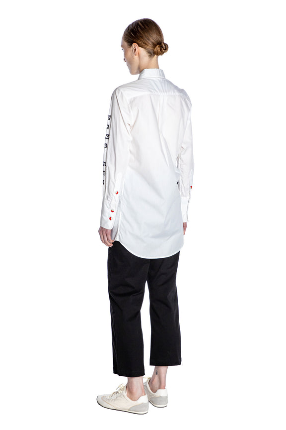 'PAIX SILK SCREEN' LONG CLASSIC SHIRT - - Libertine