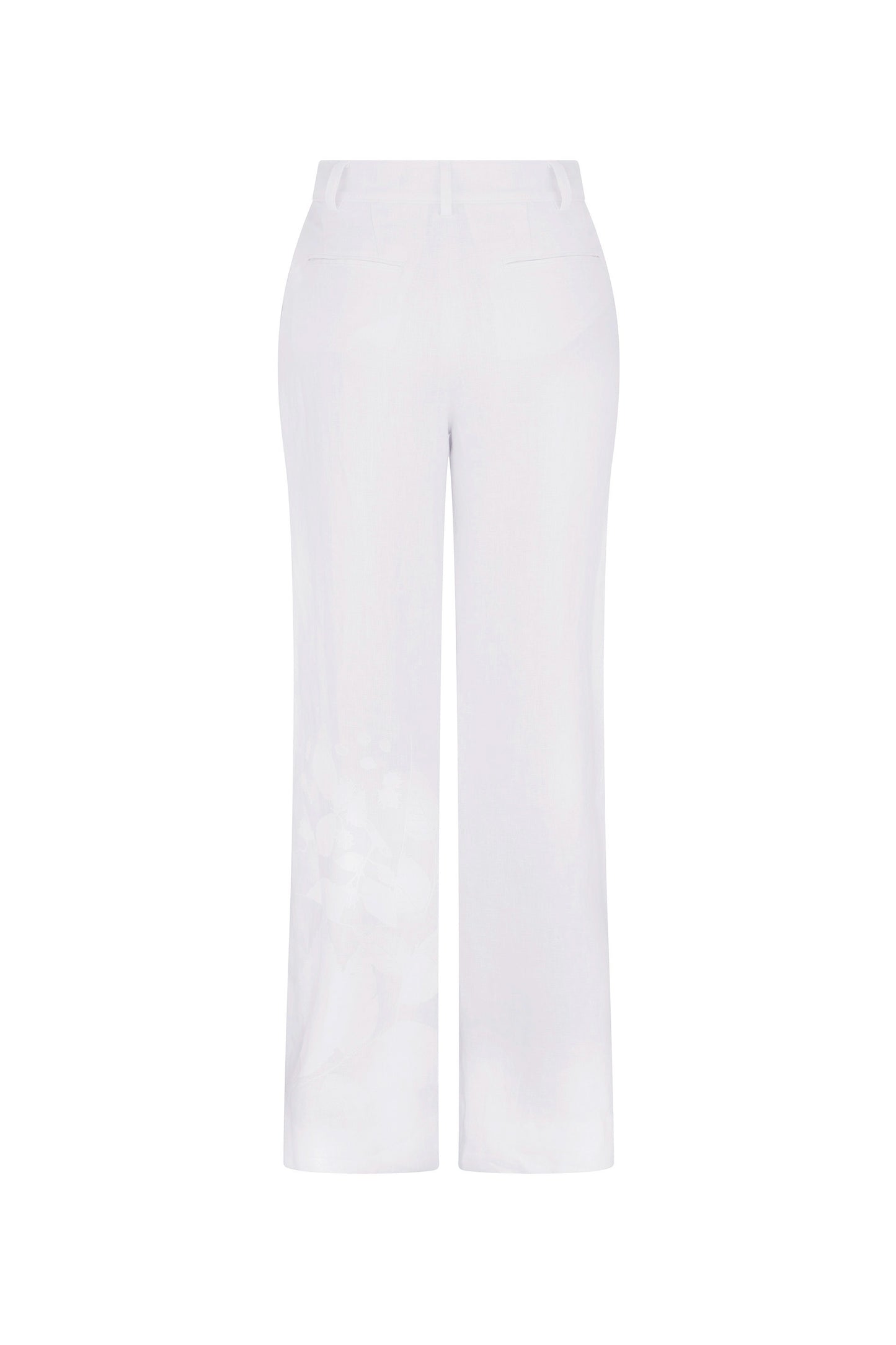 'WHITE ON WHITE HAND SILK SCREEN' SAILOR PANT - - Libertine