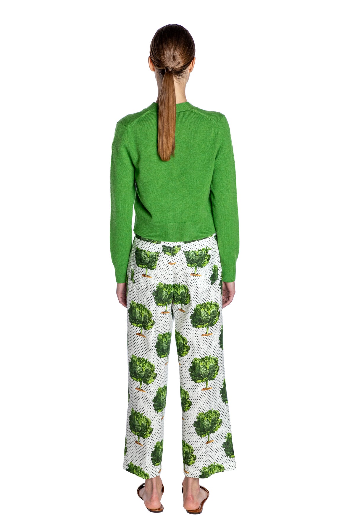'LETTUCE DANCE TO THE BEET' CROPPED WIDE LEG PANT - - Libertine