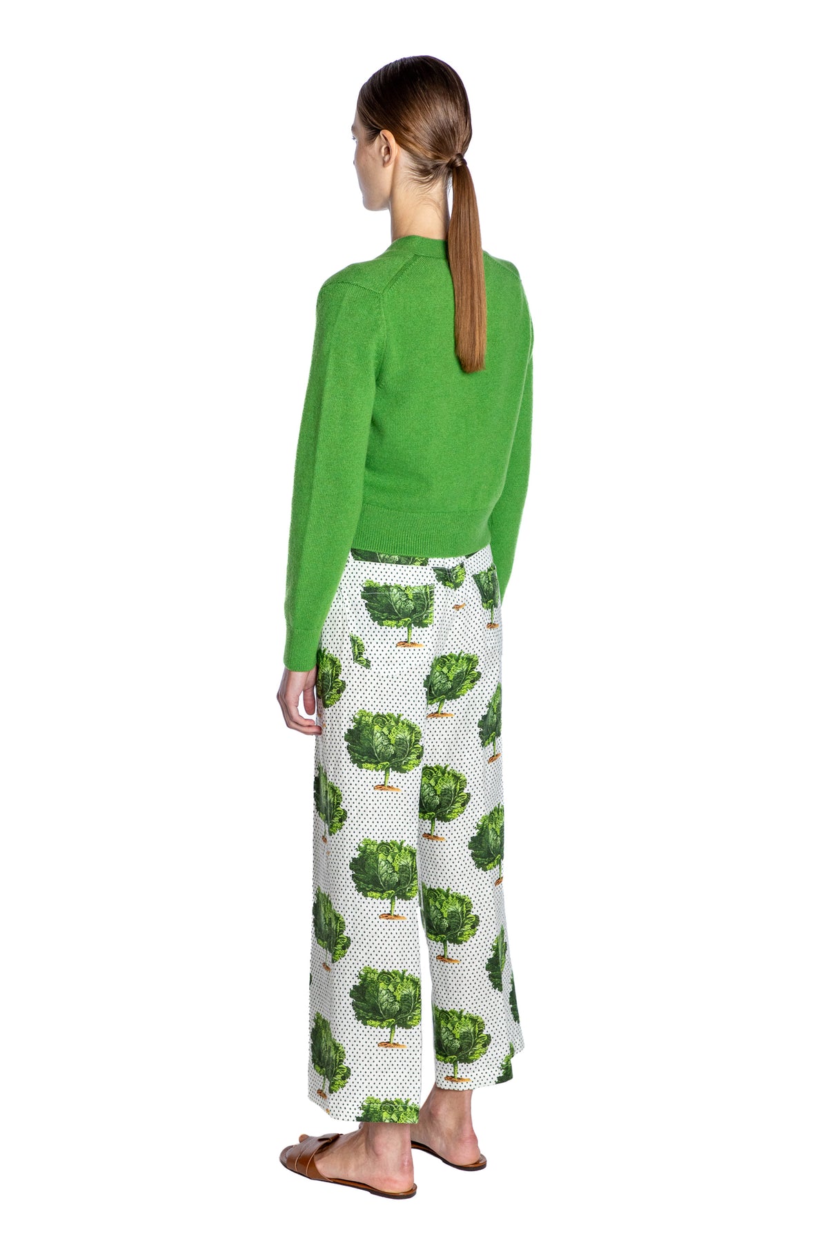'LETTUCE DANCE TO THE BEET' CROPPED WIDE LEG PANT - - Libertine