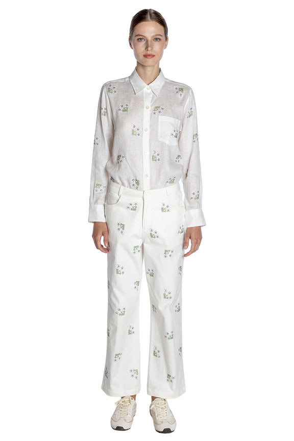 'FRENCH GARDEN' CROPPED WIDE LEG PANT - - Libertine