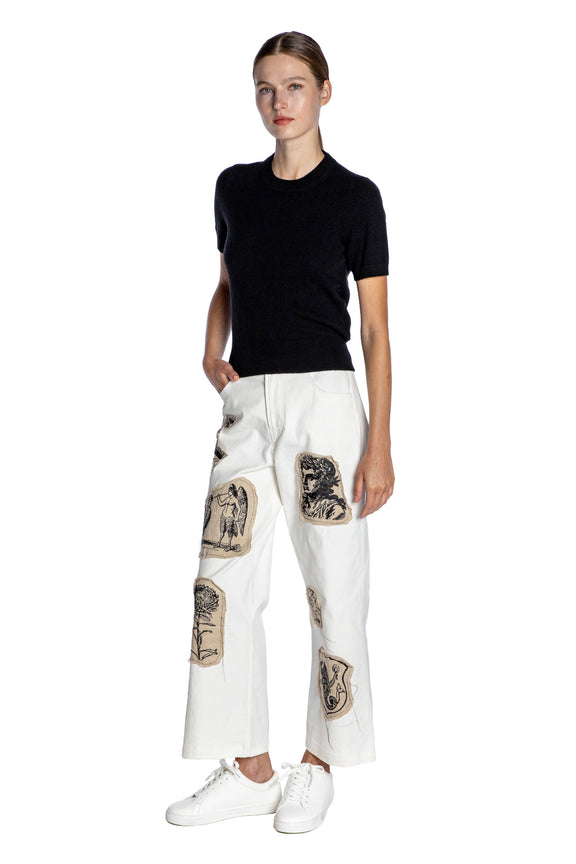 'NERO' CROPPED WIDE LEG PANT - - Libertine
