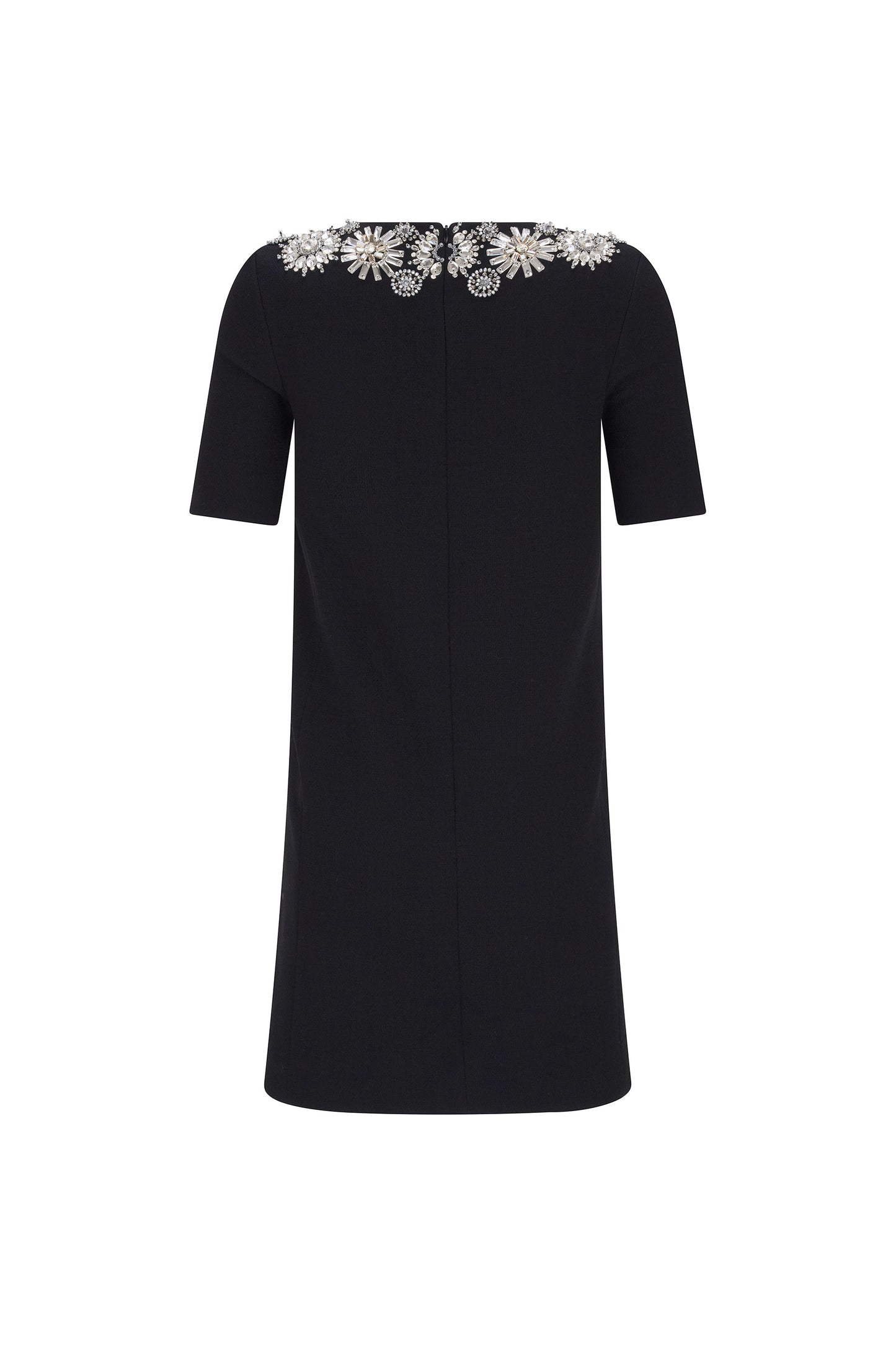 'FLOWER COLLAR' SHORT SLEEVE SHIFT DRESS - - Libertine