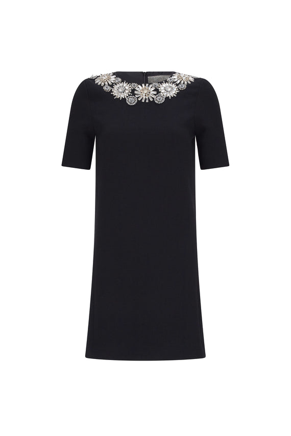 'FLOWER COLLAR' SHORT SLEEVE SHIFT DRESS - - Libertine - Main image