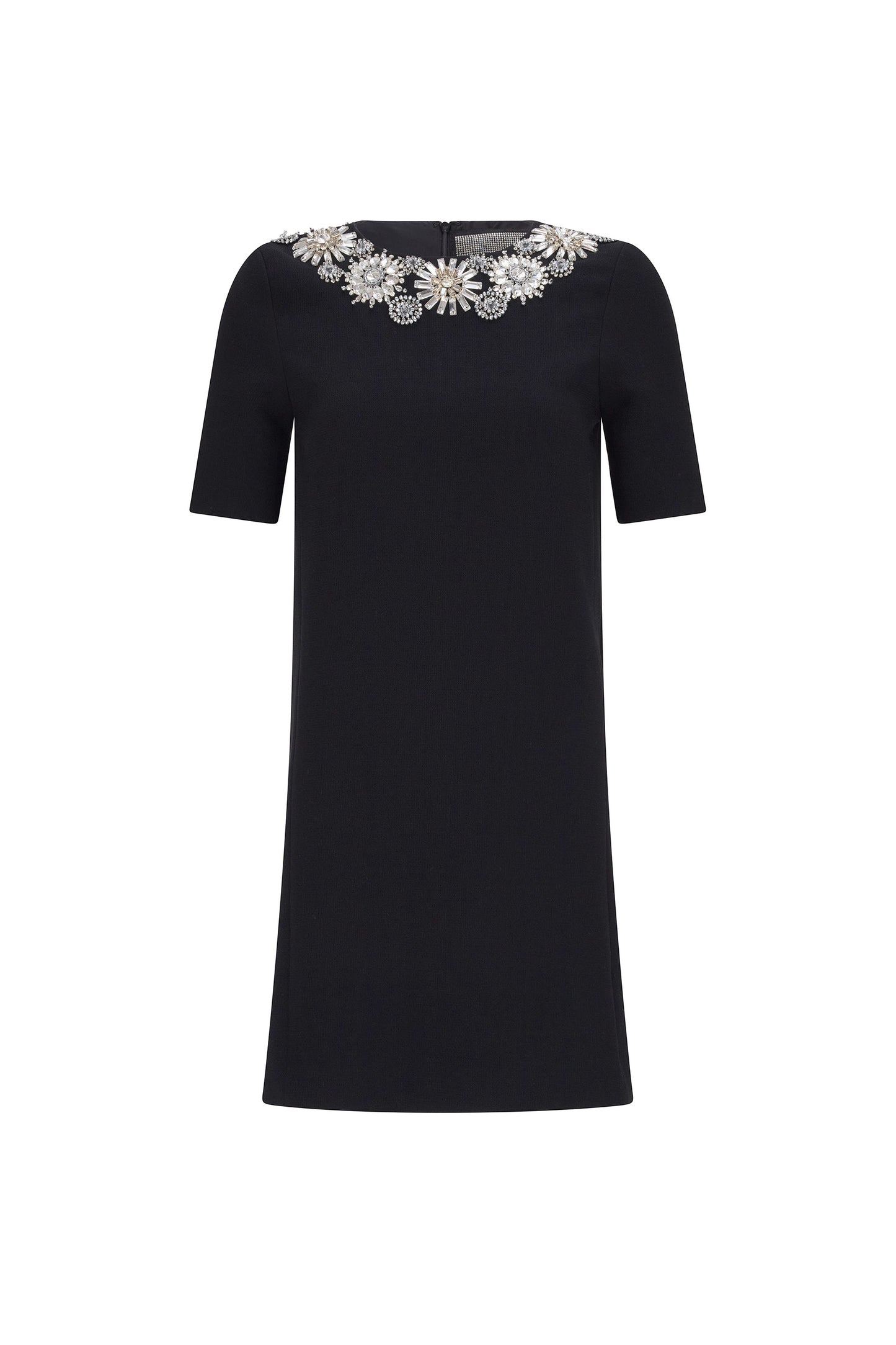 'FLOWER COLLAR' SHORT SLEEVE SHIFT DRESS - - Libertine